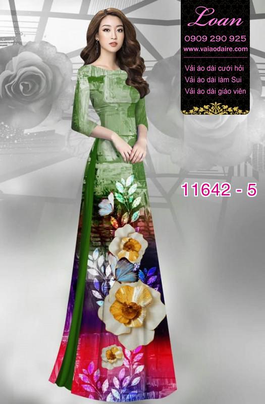 Vải áo dài hoa 3D