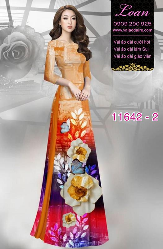 Vải áo dài hoa 3D