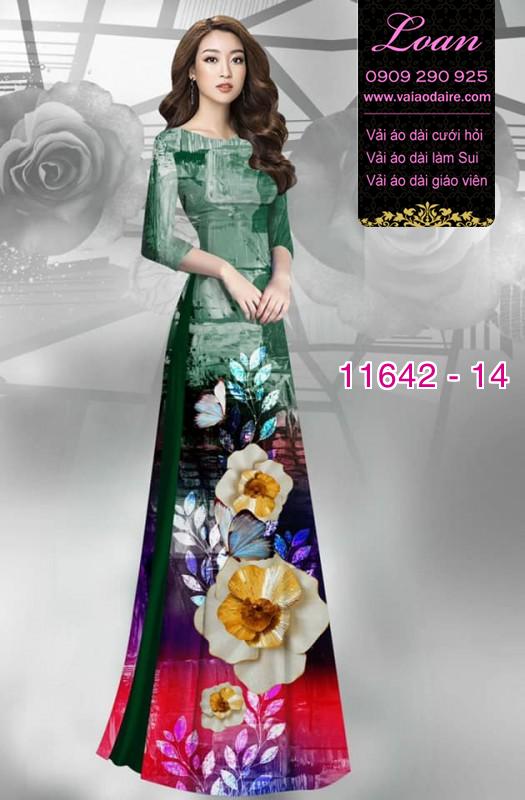 Vải áo dài hoa 3D