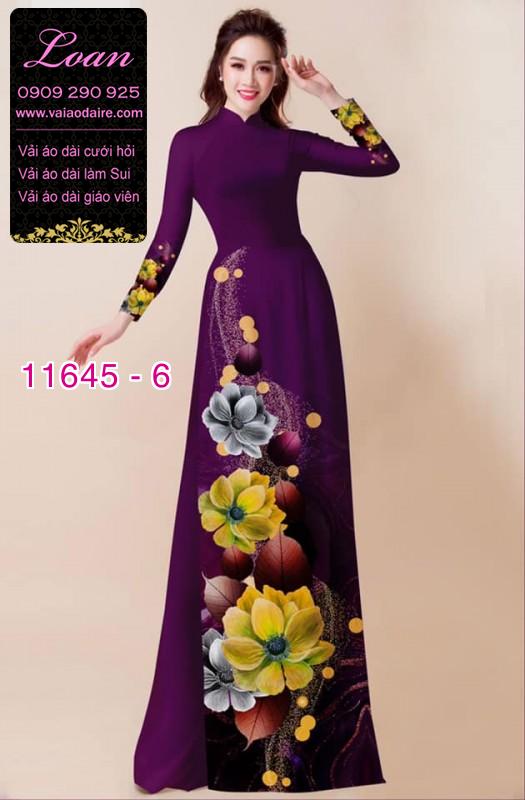 Vải áo dài hoa 3D