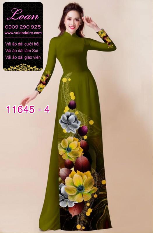 Vải áo dài hoa 3D