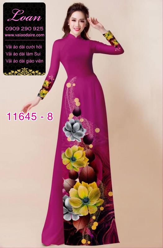 Vải áo dài hoa 3D