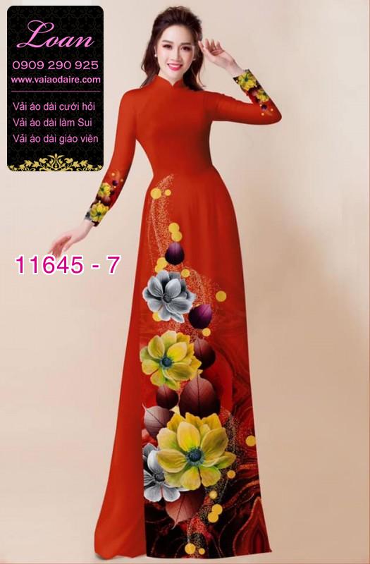 Vải áo dài hoa 3D