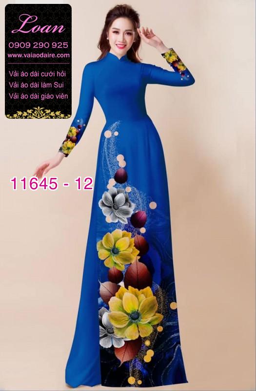 Vải áo dài hoa 3D