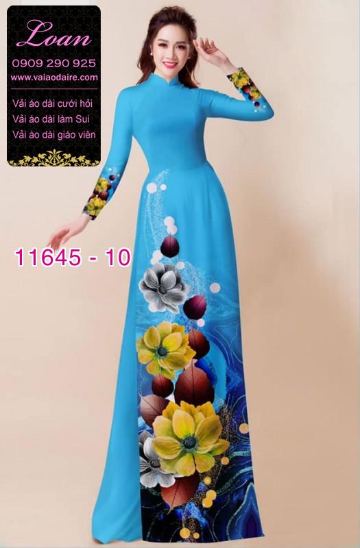 Vải áo dài hoa 3D