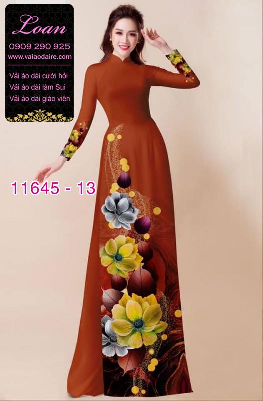 Vải áo dài hoa 3D