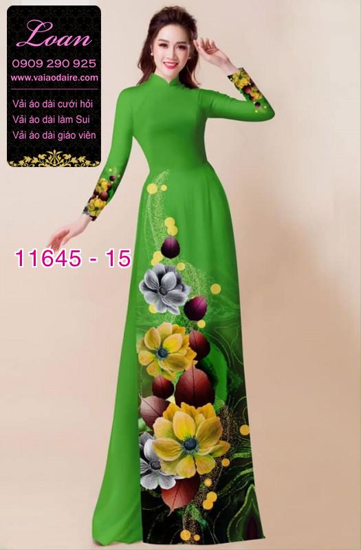 Vải áo dài hoa 3D