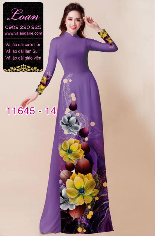 Vải áo dài hoa 3D