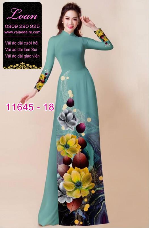 Vải áo dài hoa 3D