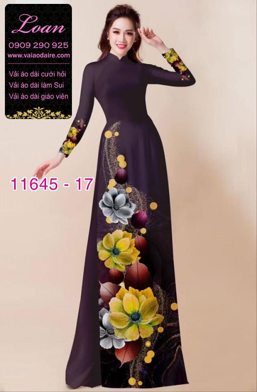 Vải áo dài hoa 3D