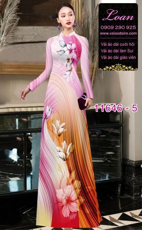 Vải áo dài hoa 3D
