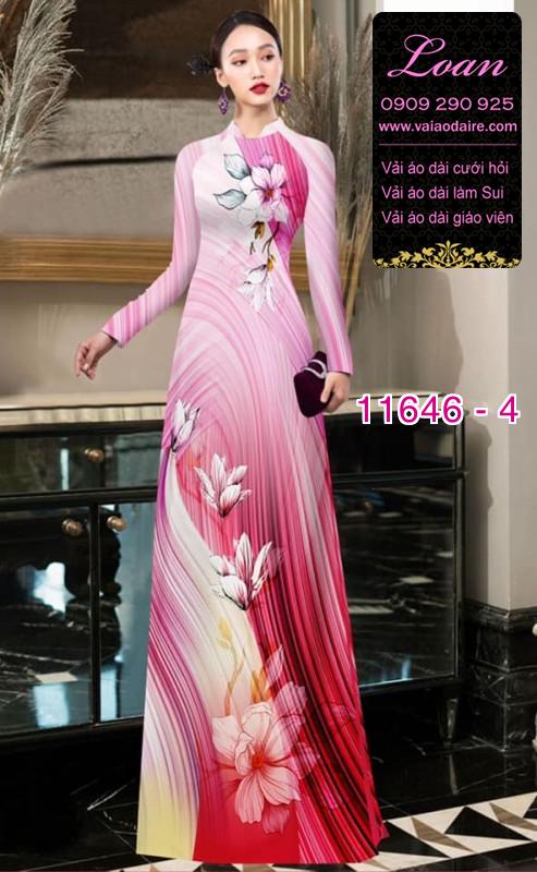 Vải áo dài hoa 3D
