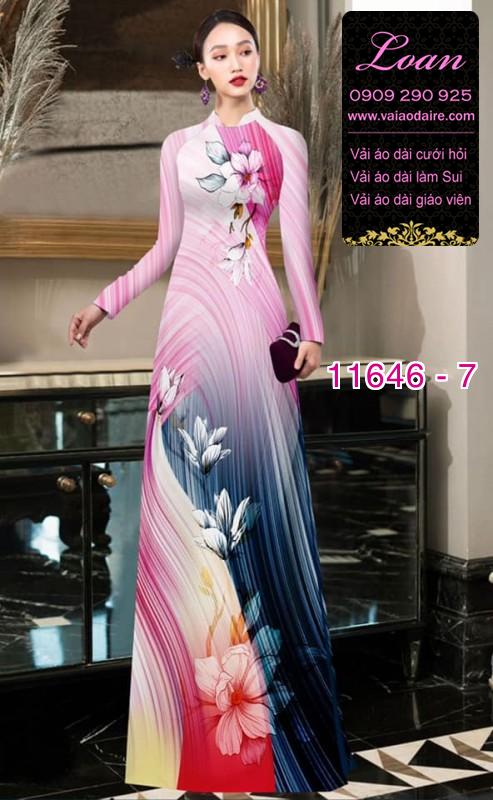Vải áo dài hoa 3D