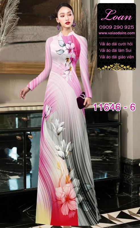 Vải áo dài hoa 3D