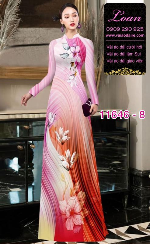 Vải áo dài hoa 3D