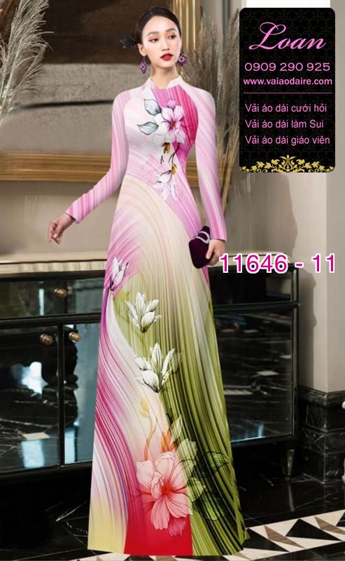 Vải áo dài hoa 3D
