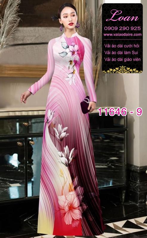 Vải áo dài hoa 3D