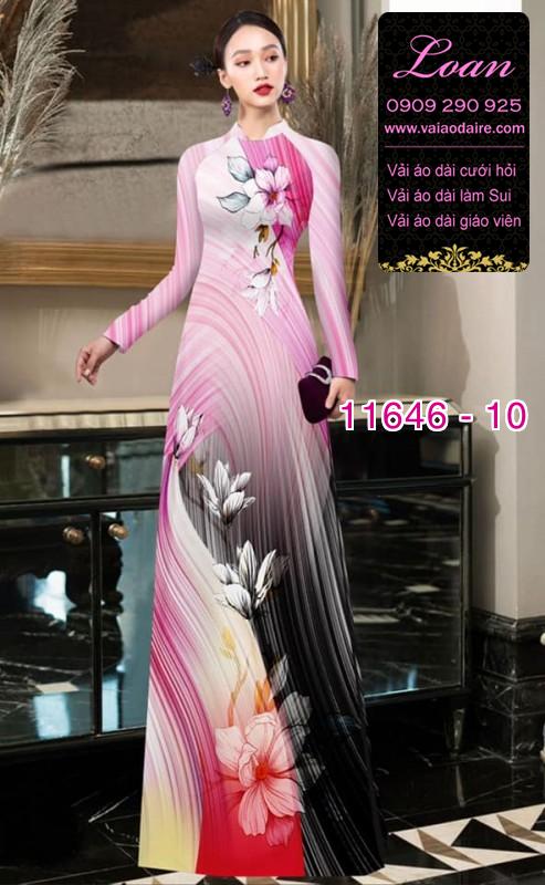 Vải áo dài hoa 3D