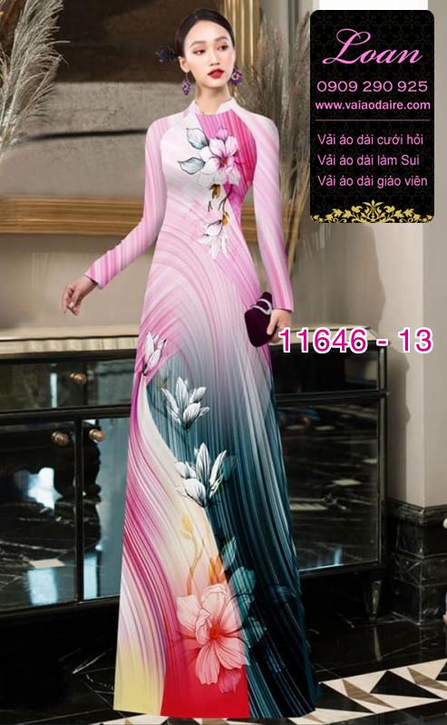 Vải áo dài hoa 3D