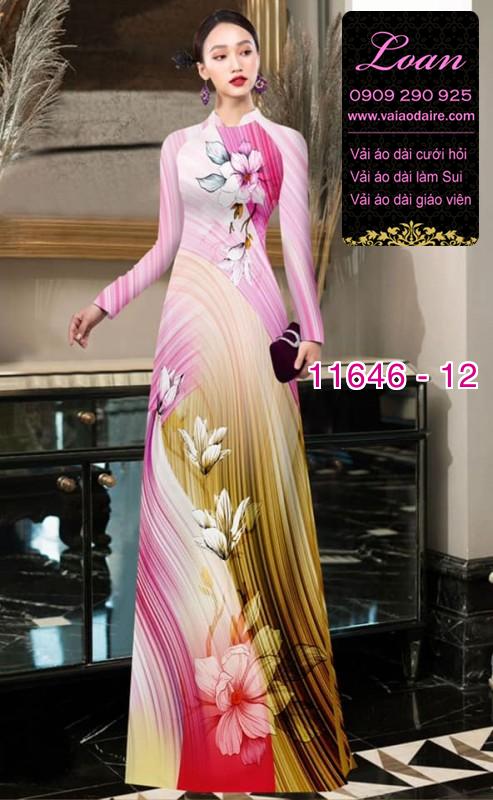 Vải áo dài hoa 3D