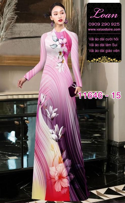 Vải áo dài hoa 3D