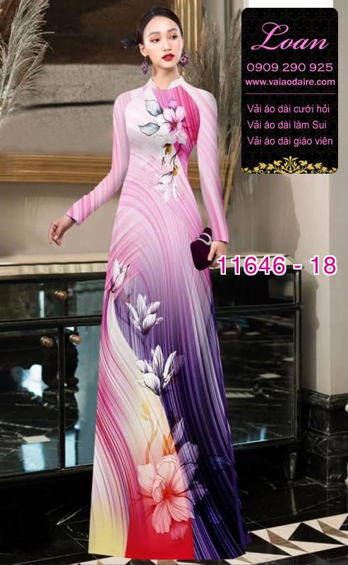 Vải áo dài hoa 3D