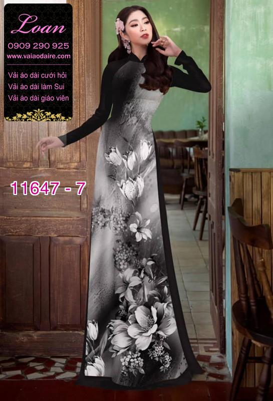 Vải áo dài hoa 3D