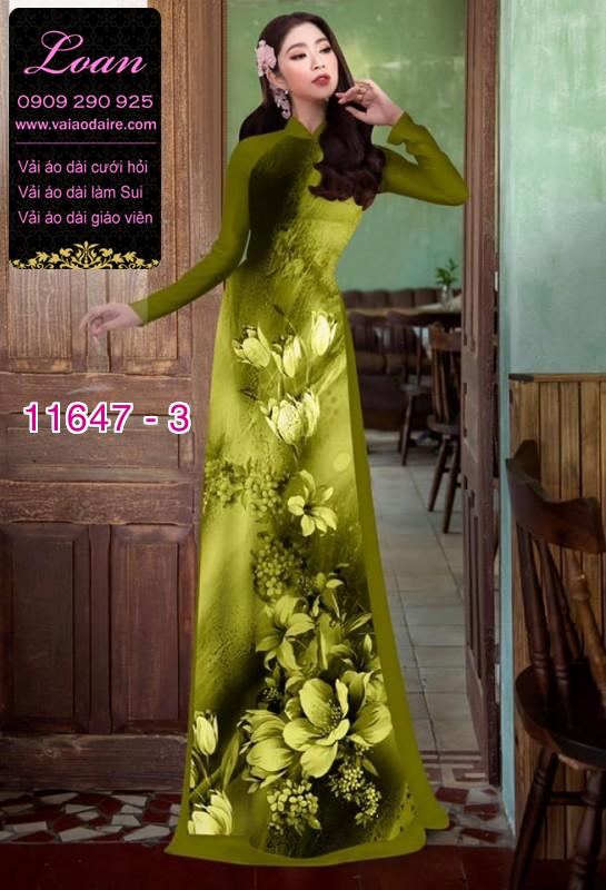 Vải áo dài hoa 3D