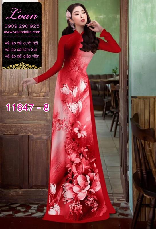 Vải áo dài hoa 3D