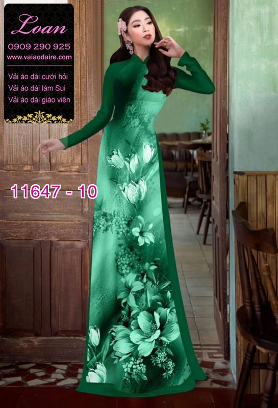 Vải áo dài hoa 3D