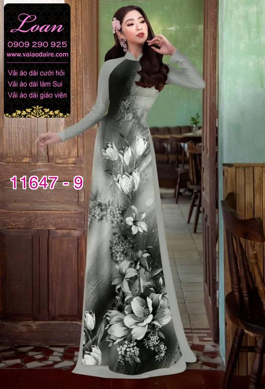 Vải áo dài hoa 3D