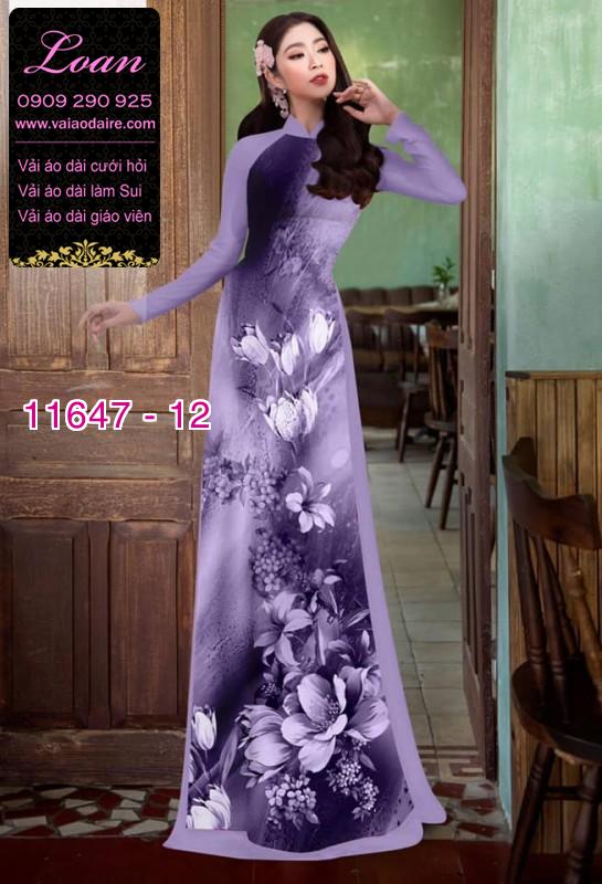 Vải áo dài hoa 3D