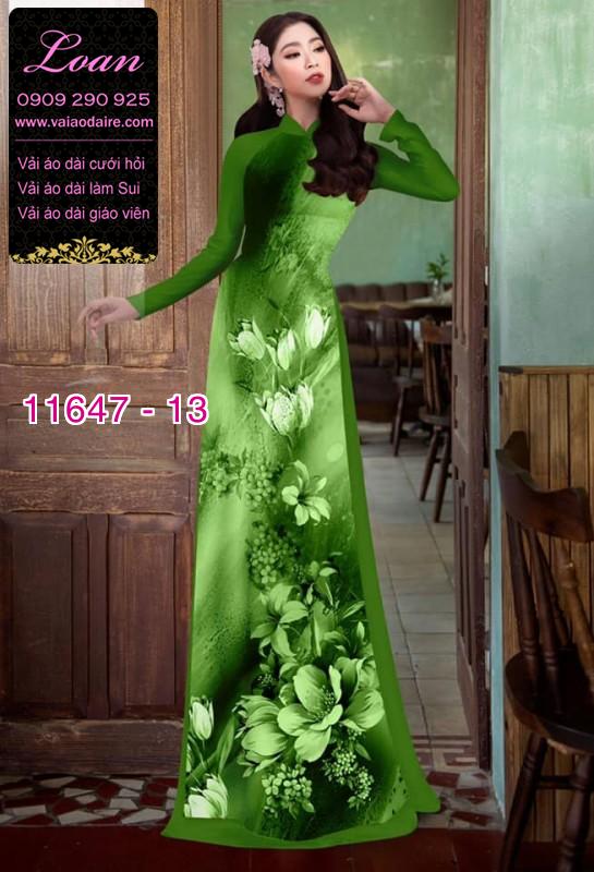 Vải áo dài hoa 3D