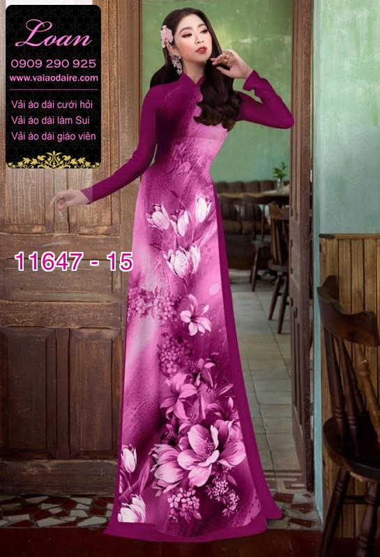 Vải áo dài hoa 3D