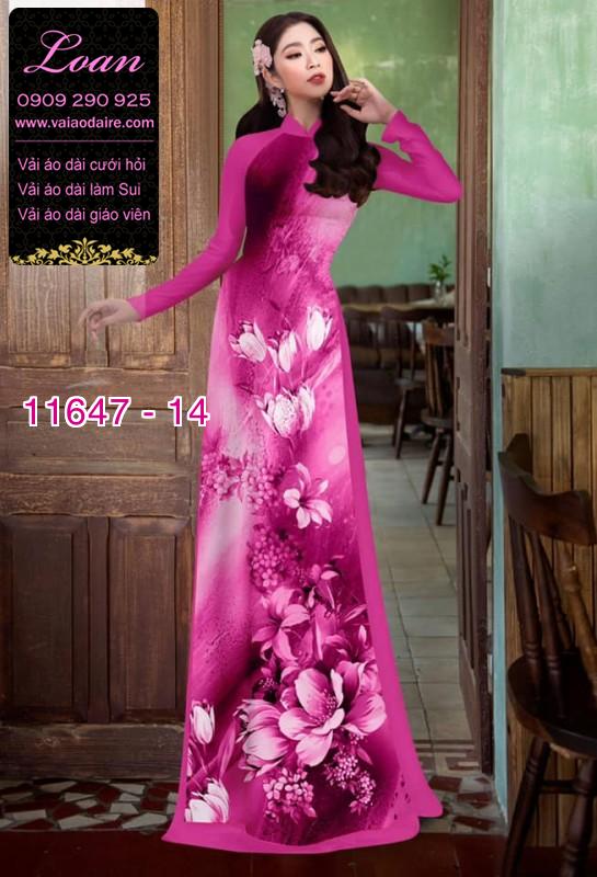 Vải áo dài hoa 3D