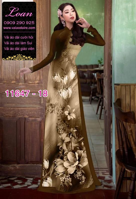 Vải áo dài hoa 3D