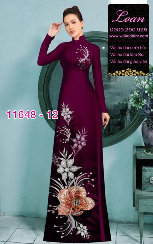 Vải áo dài hoa 3D Vải áo dài hoa 3D
