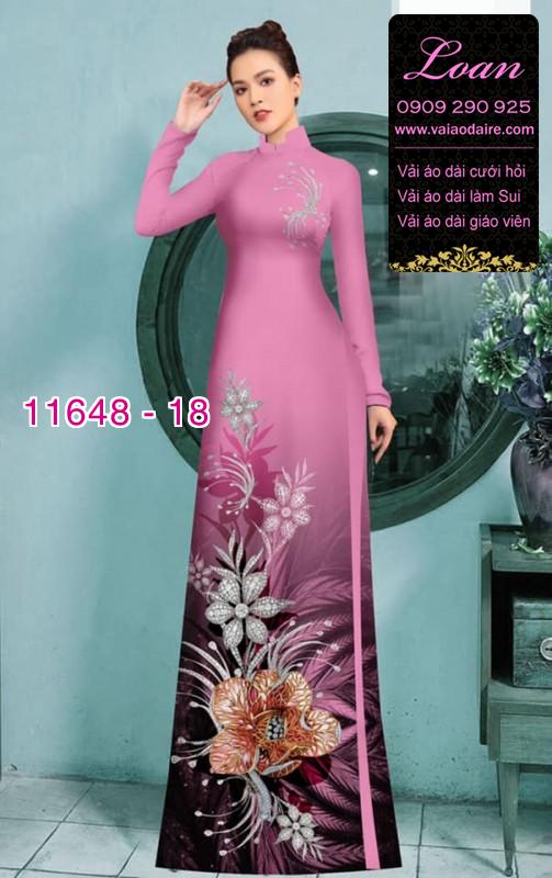 Vải áo dài hoa 3D Vải áo dài hoa 3D