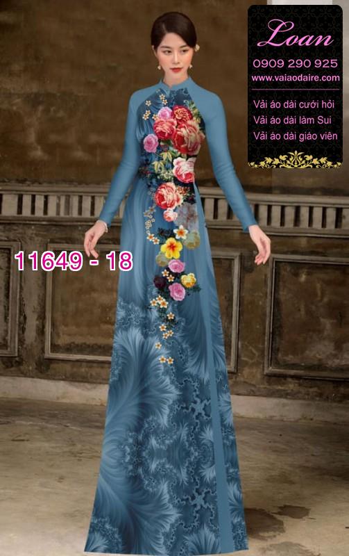 Vải áo dài hoa 3D Vải áo dài hoa 3D
