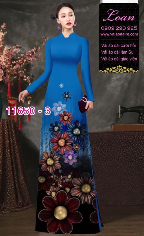 Vải áo dài hoa 3D Vải áo dài hoa 3D