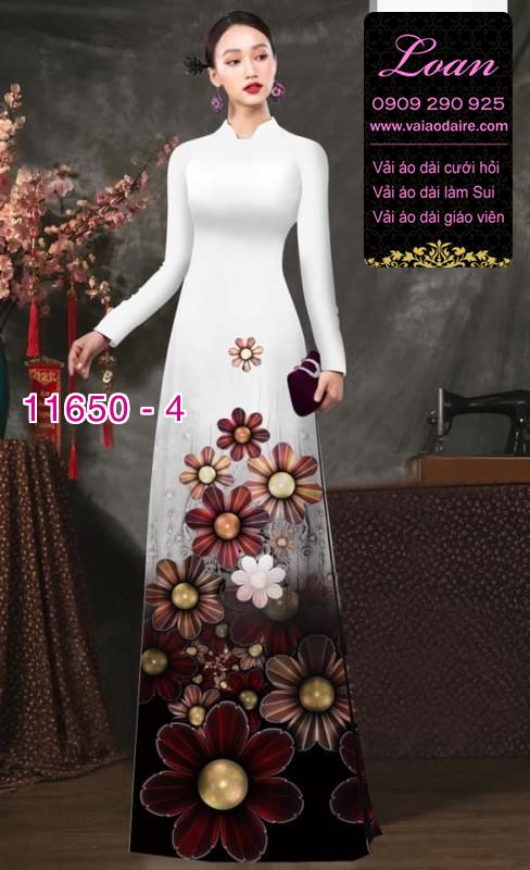 Vải áo dài hoa 3D Vải áo dài hoa 3D