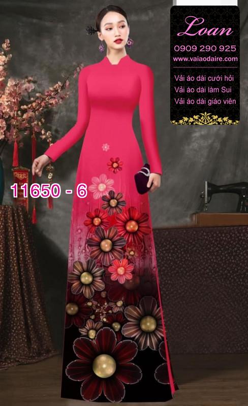 Vải áo dài hoa 3D Vải áo dài hoa 3D