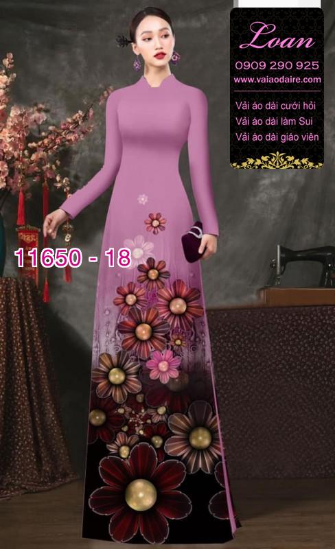Vải áo dài hoa 3D Vải áo dài hoa 3D