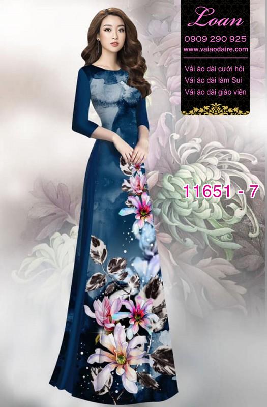 Vải áo dài hoa 3D