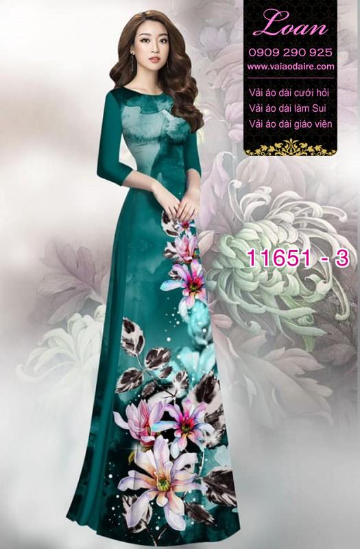 Vải áo dài hoa 3D
