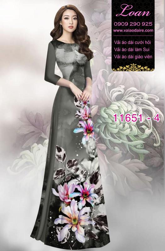 Vải áo dài hoa 3D