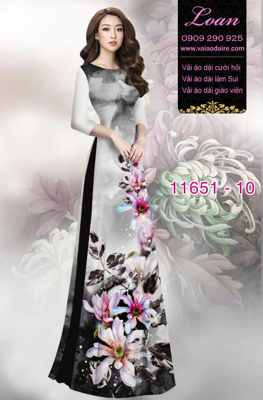 Vải áo dài hoa 3D