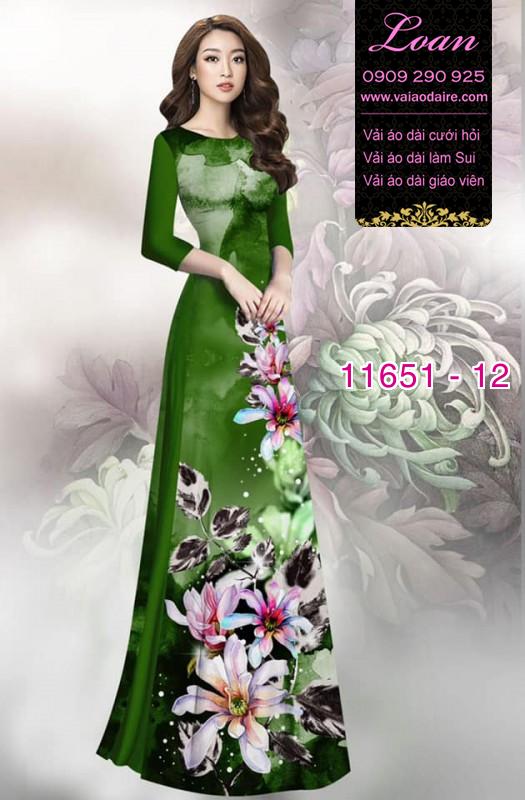 Vải áo dài hoa 3D