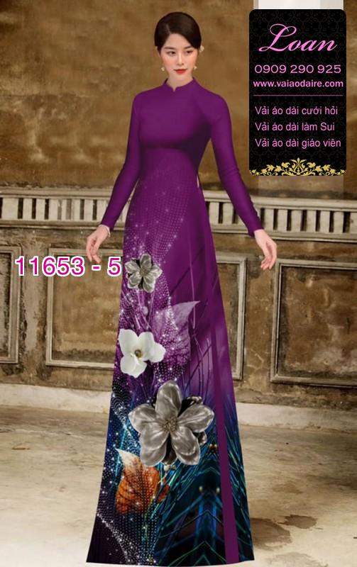 Vải áo dài hoa 3D