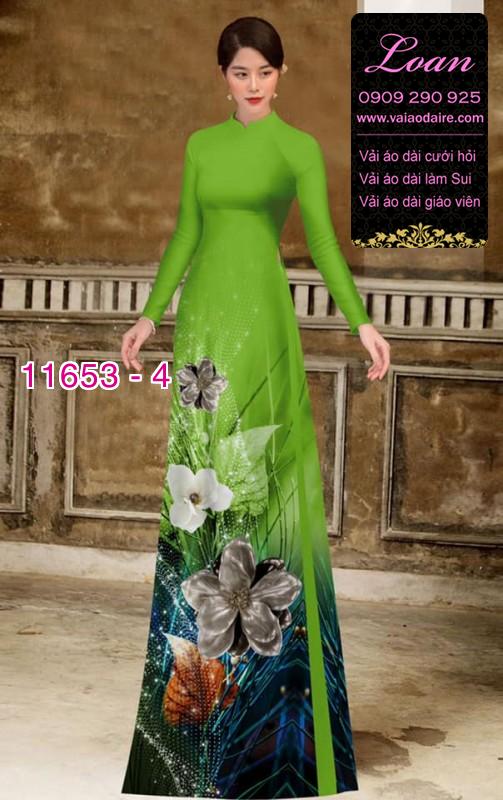 Vải áo dài hoa 3D